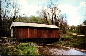 Postkarte Perry County Mt. Perry Ohio Kent's Run Covered Bridge Vintage Unposted - Bild 1 von 2