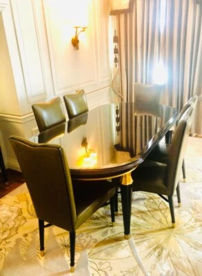 Very Rare Art Deco Dinning Table&Chairs Original 5 Stars Dorchester  Hotel item  - Image 1 of 4