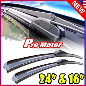 24" + 16" OEM Quality Bracketless Windshield Wiper Blade J-Hook All Season P1 - Picture 1 of 5