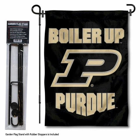 Purdue University Boilermakers Boiler Up Garden Flag and Stand Pole Kit Cover