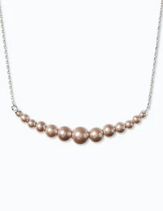 NWT! ๐ Kate Spade Modern Faux Pink Pearls and Silver Necklace - Picture 1 of 8