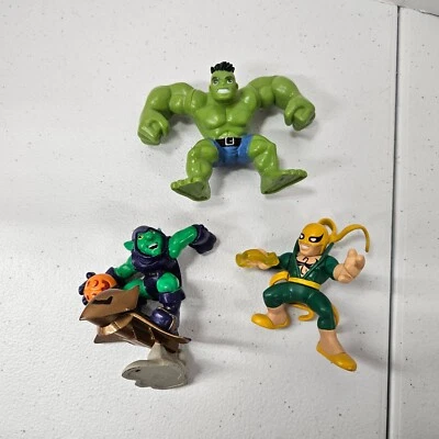 LOTE ESCUADRÓN SUPERHÉROE Imaginext Playskool Marvel Puño de Hierro Hulk Duende Verde Foto 1 de 3