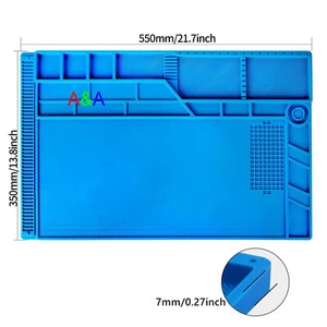 Bigest size 21.7" x 13.8" Silicone Soldering Mat Magnetic Repair Work Mat - Picture 1 of 15