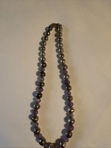 Vintage Taxco Mexico TM Sterling Silver Amethyst Long Beaded 58g Necklace 20” - Picture 1 of 12