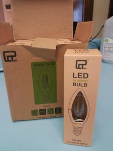 New CRLight 6-Pack Antique Style LED Filament Bulb E12 4W 5000k Dimmable Bullet - Picture 1 of 4