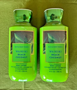 BATH & BODY WORKS WAIKIKI BEACH COCONUT LOTION 8 OZ LOT OF 2 BOTTLES, NEW - Picture 1 of 1