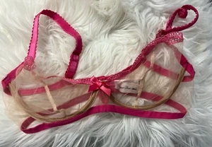 Nude Hot Pink Agent Provocateur Cruz Mesh bra. 34 D - Picture 1 of 8