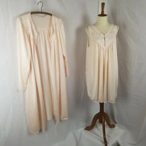 Conjunto de bata y bata vintage Shadowline todo nailon talla mediana - Imagen 1 de 12