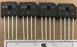 2 x Taiwan Semiconductor KBU1004, Bridge Rectifier, 10A 400V, 4-Pin KBU - Picture 1 of 1