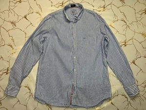 Paul & Shark Men Blue White Striped Button Up Shirt Size 42 Long Sleeve - Picture 1 of 7