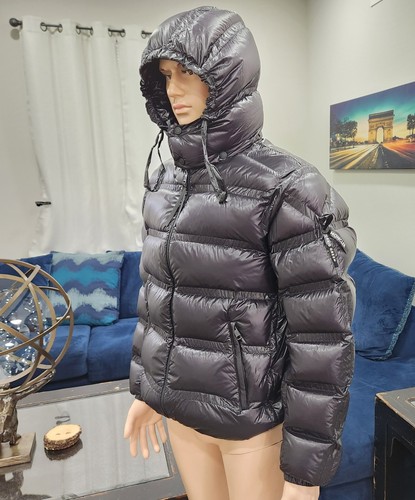 Giacca Moncler Genius Puffer nera Lantz Craig verde Maya Mounier taglia 4 Large L