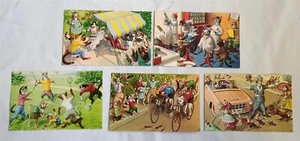 Lotto cartoline d'epoca Alfred Mainzer gatti inutilizzate antropomorfe - Foto 1 di 7