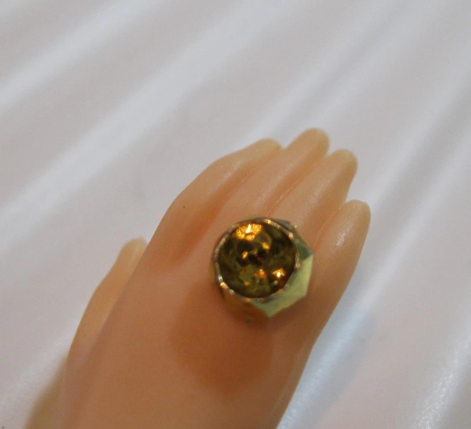 NEW BARBIE Doll Princess Cut GOLD Jewel BEVELED RING JEWELRY-FITS in Hand Hole - Image 1 of 1