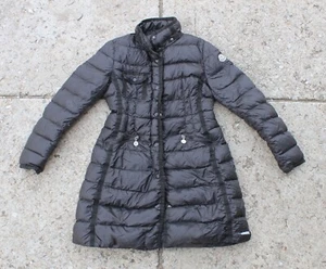 Genuine MONCLER Hermine Long Down Womens Winter Jacket Black Sz 3 Large *FLAWS* - Picture 1 of 13