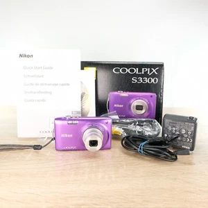 Nikon Coolpix S3300 16MP CCD Sensor Digital Compact Camera Digicam Purple Tested - Picture 1 of 12
