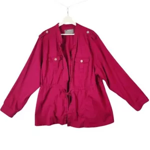 Torrid Military Utility Jacke Damen Größe 4X Himbeere Kordelzug Taillentaschen - Bild 1 von 10
