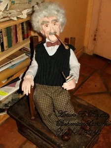 Mr.Albert Einstein FIGURE CHARACTER By;Arturo E.Reyna Original Signed Sculpture - Picture 1 of 12