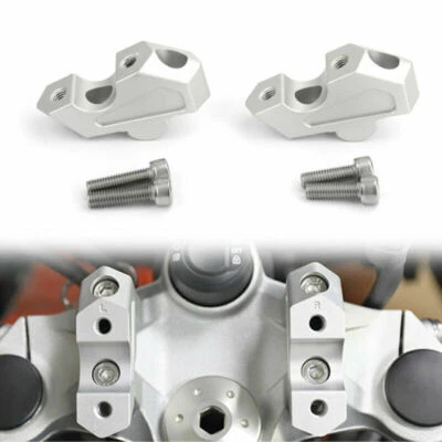 CNC Rialzi Riser Manubrio 22mm Argento Per BMW F 750 GS 2018 2019 H7 - Immagine 1 di 4