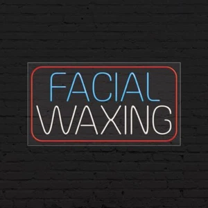 Facial Waxing Sign for Business Displays | LED Flex Neon | 37"W x 20"H x 1"D - Picture 1 of 4