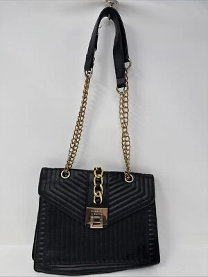 Badgley Mischka Womens Black Chain Strap  Crossbody Handbag - Image 1 of 4