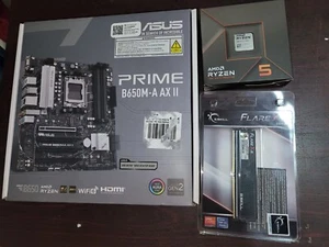 New AMD Ryzen 5 7600X + ASUS B650M-A Prime AX II + G.Skill 16GB DDR5 6000 Sealed - Picture 1 of 2