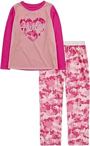 Hurley Girls Size 6 Pink Camo Long Sleeve Pajama Sleepwear Set - Picture 1 of 1
