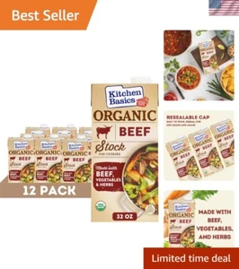 Organic Beef Stock, 32 oz Pack of 12 | No Artificial Flavors and Gluten Free | - Picture 1 of 7