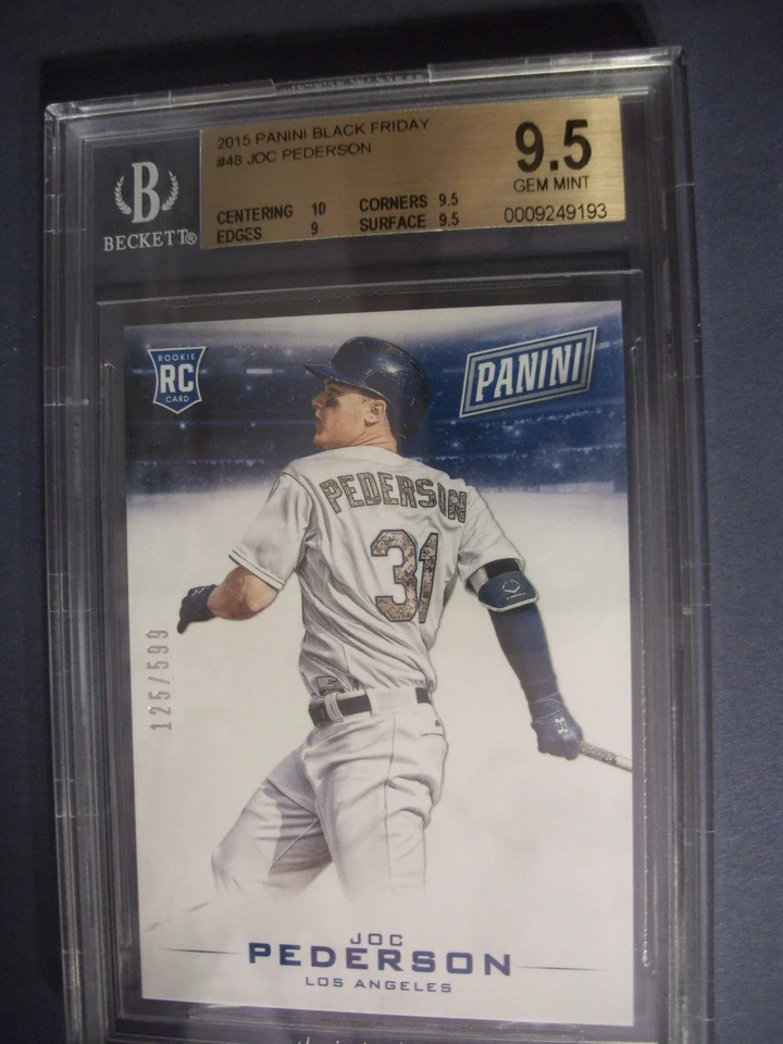 JOC PEDERSON 2015 Panini Black Friday #48 BGS GEM MINT 9.5 RC Dodgers /599 - Image 1 of 1