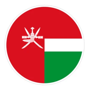 6 x Autocollant 5cm drapeau rond OMAN sticker valise vélo voiture - Bild 1 von 1