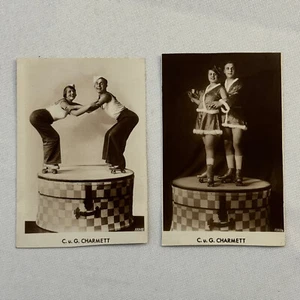 Rollschuh Zirkus Akt Postkarte Postkarte Lot 2x Charmett European Skate - Bild 1 von 8