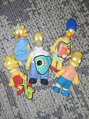 1990 The Simpsons Burger King Plush Dolls Lot Set ; Never been played with! - Image 1 of 2