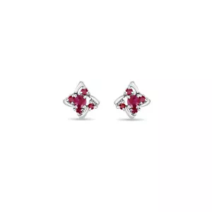 Ruby Marquise Cluster Earrings 14k Yellow or White Gold - Picture 1 of 4