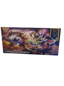 New Monster Jam World Finals Supercharge Speedway Playset With 2 Monster Trucks - Picture 1 of 10