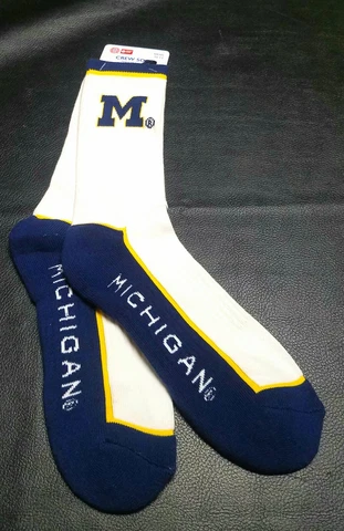Brand New Official Collegiate University Of Michigan Socks. Men Sz. 10-13 Cover
