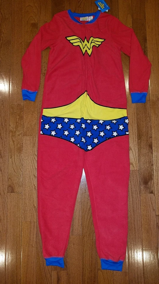 MARVEL WONDER MUJER 1 PIEZA LARGO COMPLETO JAMMIES POLAR LIGERO MEDIANO NUEVO CON ETIQUETAS Foto 1 de 4