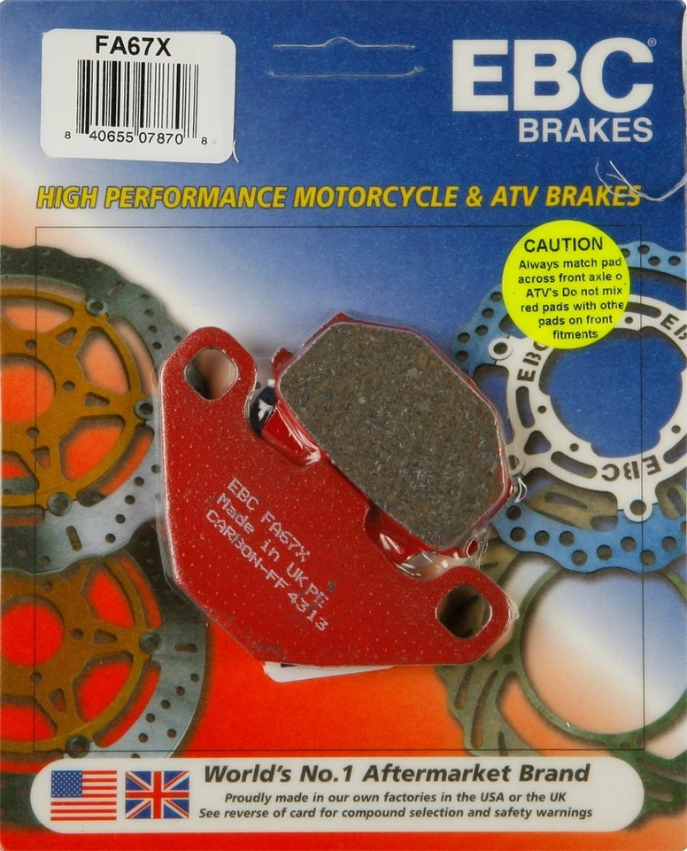 EBC FA67X X Series Carbon Brake Pads Kawasaki KX125 KX250 KX500 1986-1985 FRONT - Image 1 of 1