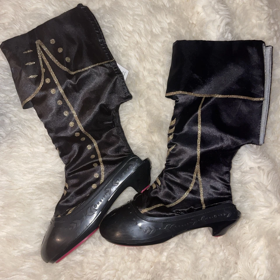Disney Frozen Little Girls Anna Black Dress up Play Boots Shoes Size One Size - Image 1 of 4