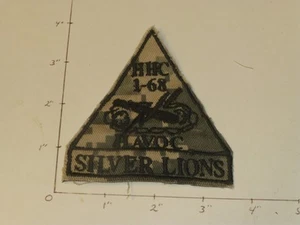 68 Armor 1 Bn HHC HAVOC SILVER LIONS Middle East Made ACU Fabric Patch - Bild 1 von 2