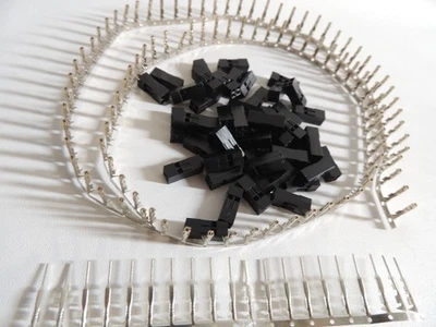 170 pcs 2.54mm DuPont™ 50  4-pin (2x2) housings 100 Female Pins and 20 Male Pins - Image 1 of 4