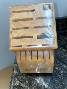 Nuevo bloque de almacenamiento de cuchillos de madera dura de 17 ranuras Wusthof - solo bloque - Imagen 1 de 7