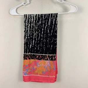 Honey Women Silk Scarf Pink Black Square Woven Satin 31"x31" 13725 - Picture 1 of 4