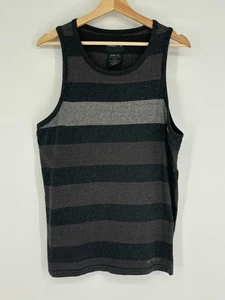 O'Neill Black Gray Striped Sleeveless Crew Neck Tank Top Men's Size Small - Picture 1 of 6