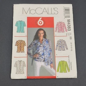 Camisas Prendas para el torso McCall's M4383 De colección Patrón de Costura 2004 Sin Cortar Miss Talla Pequeña BB 8-14 - Imagen 1 de 3