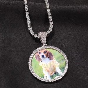 3.20Ct Certified IGLA D/VVS1 Moissanite Mens Picture Memorable Pendant FREE GIFT - Picture 1 of 7