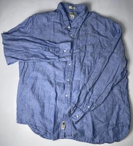J. Crew Slim Baird McNutt Irish Linen Shirt Amalfi Blue Sz XXL STYLE BE554 - Picture 1 of 11