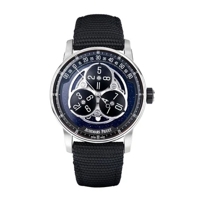 Relógio Audemars Piguet código 11,59 41 mm mostrador azul algarismos arábicos ouro branco - Imagem 1 de 4