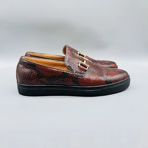 Marci Nolan Shoes Mens Size 11 Red Black Boardwalk Snake Print Loafers Slip On - Picture 1 of 13