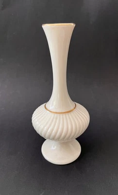 Jarrón vintage Lenox marfil porcelana floral 7” detalles oro 24k Foto 1 de 4