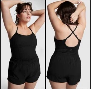 ✨NEW VICTORIA'S SECRET VS PINK / ULTIMATE RUNSIE ATHLETIC ROMPER Blue SIZE M - Picture 1 of 8