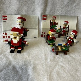 LEGO Seasonal: LEGO Santa (40206) Little Elf Helpers (40295) Used W/Instructions